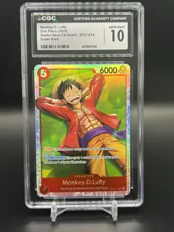 2025 One Piece Starter Deck EX Gear 5 ST21-014. Monkey D. Luffy Super Rare 10/10 - Image 1