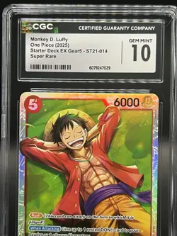 2025 One Piece Starter Deck EX Gear 5 ST21-014. Monkey D. Luffy Super Rare 10/10 - Image 4