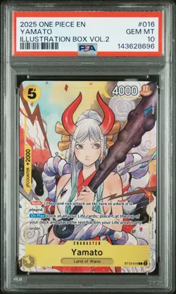 2025 ONE PIECE PROMOS ILLUSTRATION BOX VOL.2 #016 YAMATO PSA 10 - Image 1