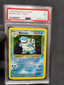 1999 Pokemon Base Set Blastoise Holo #2 PSA 7 Near Mint Graded Pokemon Card - Image 3