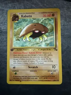 Kabuto Fossil Card 50/62 Regular Common 1st Edition - Image 1