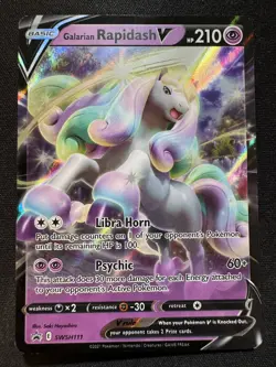 Galarian Rapidash V SWSH111 NM Promo Rare Pokemon Card Full Art - Image 1