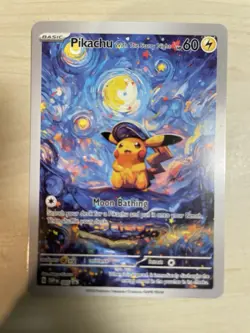 Pikachu With The Starry Night Custom Card - Image 1