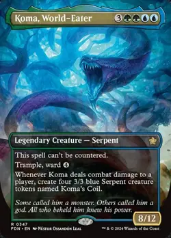 Koma, World-Eater (#347) - Extended Art FDN NM MTG - Image 1