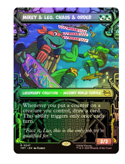 Mikey & Leo, Chaos & Order - Foil - Showcase Teenage Mutant Ninja Turtles MTG - Image 1