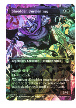 Shredder, Unrelenting - Foil - Borderless Teenage Mutant Ninja Turtles MTG - Image 1