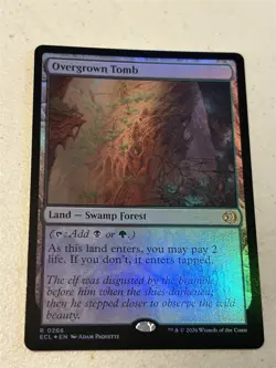 mtg foil Overgrown Tomb, rare land, Lorwyn Eclipsed, unplayed - Image 1