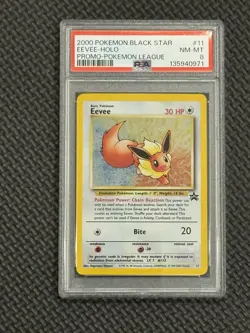 2000 Pokemon Black Star Promo Holo Rare Eevee 11 PSA 8 - Image 1