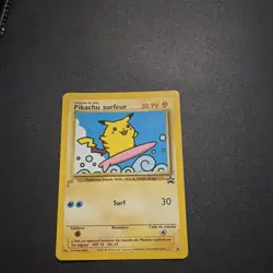 Pokemon Pikachu Surfer French Promo 28 1999 50 HP 30 Attack Nintendo - Image 1