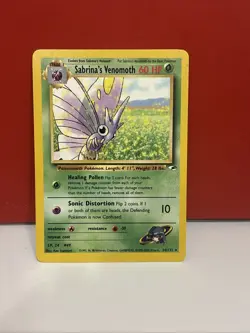 Pokemon TCG Sabrina's Venomoth Gym Heroes 34/132 Unlimited Rare - Image 1