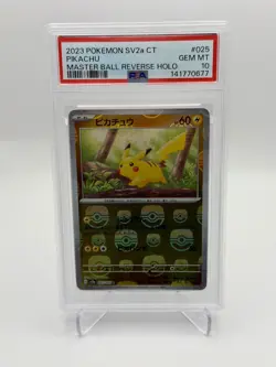 Pokemon 151 Pikachu PSA 10 Master Ball Reverse Holo 2023 SV2a JP - Image 1