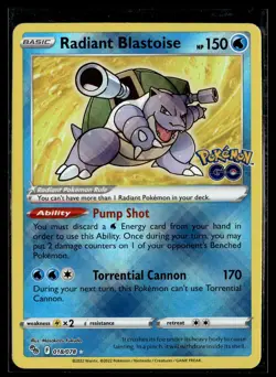 Pokemon TCG Pokemon GO #018/078 Radiant Blastoise - Image 1