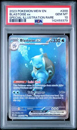 2023 POKEMON MEW EN-151 SPECIAL ILLUSTRATION RARE #200 BLASTOISE EX PSA 10 - Image 1