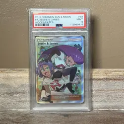 Pokemon TCG Hidden Fates Jessie & James 68/68 PSA 9 Full Art Holo Trainer - Image 1