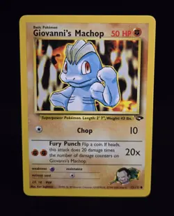 Pokemon TCG - GIOVANNI'S MACHOP - #72 - UNLIMITED - GYM CHALLENGE (2000) - LP/NM - Image 1