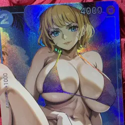 Stussy Pudding ONE PIECE Beach Goddess Waifu Foil Anime Card Cipher Pol - Image 1