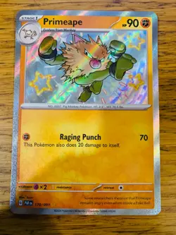 NM! Primeape (170/091) Paldean Fates Baby Shiny Rare Pokemon Card! FREE P&P! - Image 1