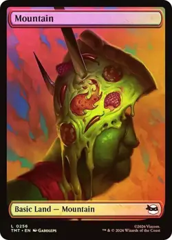 Foil TMNT Full Art Mountain Pizza Land, Magic the Gathering Land, 1 Pack, 256 - Image 1