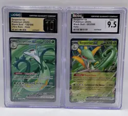 Pokemon Serperior ex Black Bolt Ultra Rare Holo CGC Graded 156/086 & 003/086 Lot - Image 1