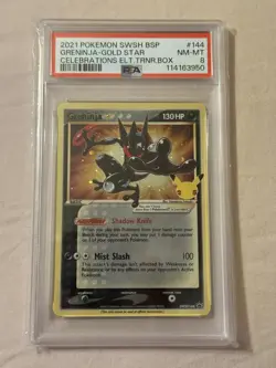 Pokemon PSA 8 Greninja Gold Star SWSH144 Promo - Image 1