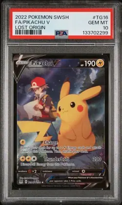 PSA 10 Pikachu V TG16/TG30 Pokemon Lost Origin Trainer Gallery Sword Shield - Image 1