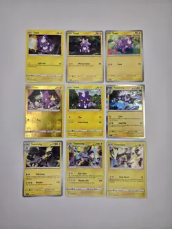 Lot of 9 Toxel Toxtricity Various Pokemon Collection Reverse Holo Rare - Image 1