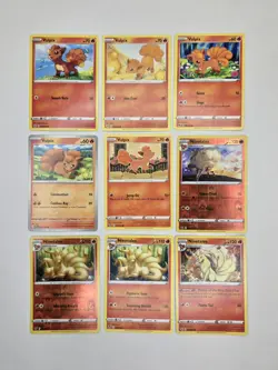 Lot of 9 Vulpix Ninetales Various Pokemon Collection Reverse Holo Rare - Image 1