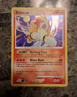 Pokemon Entei Holo Rare Secret Wonders 4/132 Basic HP 80 Blaze Roar - Image 1
