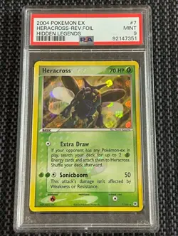 Heracross PSA 9 reverse foil Hidden Legends Pokemon 2004 vintage heracross 7 - Image 1