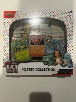 Pokemon 151 Poster Collection Bulbasaur, Charmander, Squirtle 3 Card Set - Image 1
