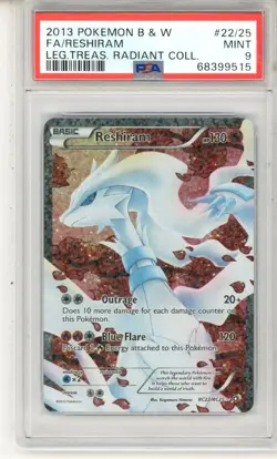 2013 Pokemon BW Legendary Treasures Radiant Collection Reshiram #RC22 FA PSA 9 - Image 1