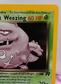 Dark Weezing 14/82 Team Rocket Holo Pokemon Vintage NEAR MINT - Image 3