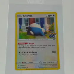 Snorlax 055/078 Pokemon GO Holo Rare Pokemon TCG Card Near Mint-Mint - Image 1