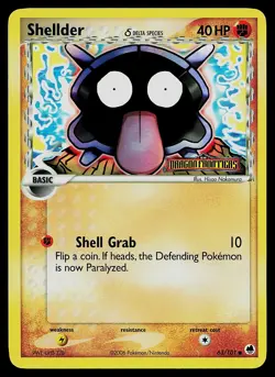 Pokemon Card - Shellder Dragon Frontiers 63/101 Common Reverse Holo Stamped - Image 1