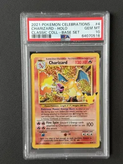 2021 Pokemon Celebrations Charizard Holo PSA 10 Base Set - Image 1