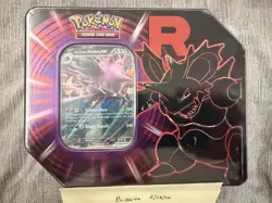 Pokemon TCG: Team Rocket Tin (Nidoking ex Promo, 5 Booster Pks) New Sealed IN 🤚 - Image 1