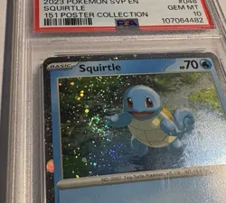 2023 POKEMON BLACK STAR PROMO 151 POSTER COL 048 SQUIRTLE PSA 10 w/ HAND SWIRL🌀 - Image 2