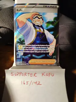 Pokemon TCG Stellar Crown Sv07 Full Art Trainer Holo Ultra Rare Kofu 165/142 - Image 1