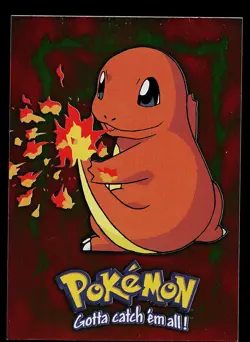 Pokemon Card - Charmander Topps 04 Foil E4 of 12 Blue Logo - Image 1