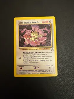 Pokemon TCG Team Rockets Meowth #18 Black Star Promo - Image 1