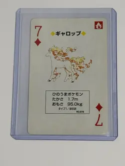 Pokemon Rapidash 7 of Diamonds Yellow Pikachu Playing Card Poker Japanese No.078 - Image 1
