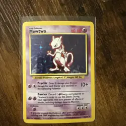 Pokemon Mewtwo Base Set Holo Rare Basic 60 HP 10/102 Card English - Image 1