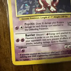 Pokemon Mewtwo Base Set Holo Rare Basic 60 HP 10/102 Card English - Image 4