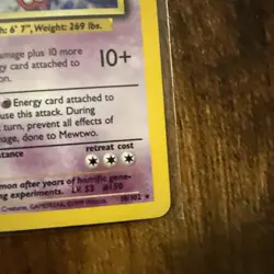 Pokemon Mewtwo Base Set Holo Rare Basic 60 HP 10/102 Card English - Image 5