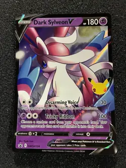 Dark Sylveon V SWSH134 25th Anniversary Promo Pokemon Card NM Pikachu Stamped 🐭 - Image 1