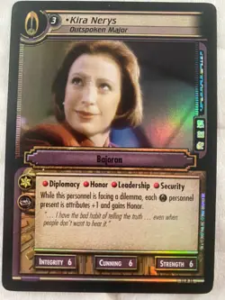 Star Trek CCG Genesis Collection KIRA NERYS OUTSPOKEN MAJOR FOIL Card - Image 1
