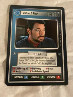 Star Trek CCG 1E FC WILLIAM T. RIKER Rare Card - Image 1