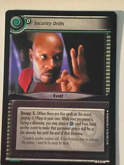 Star Trek CCG 2E SECURITY DRILLS Rare Card NEVER PLAYED - Image 1