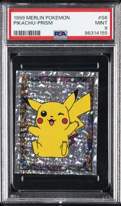 1999 MERLIN POKEMON #S6 PIKACHU-PRISM PSA 9 - Image 1