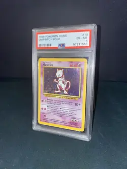 MEWTWO #10 - Pokemon TCG Base Set Unlimited - Holo Rare PSA 6 - Image 1